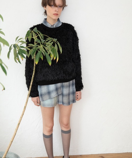 leinwande（ラインヴァンド）の「【leinwande】26SS新作 Feather Ribbon Top（スウェット・レディース・ホワイト/ブラック・ONE SIZE）」の4枚目の写真