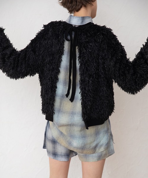 leinwande（ラインヴァンド）の「【leinwande】26SS新作 Feather Ribbon Top（スウェット・レディース・ホワイト/ブラック・ONE SIZE）」の14枚目の写真