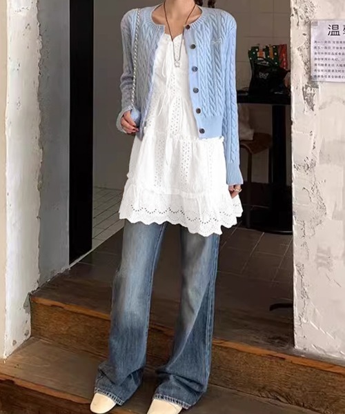 Miniministore(ミニミニストア)の「ティアードミニキャミワンピースエンブロ風(ワンピース・レディース・ホワイト・FREE)」の14枚目の写真