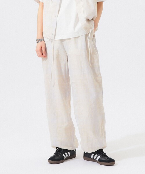 BEAMS BOY（ビームスボーイ）の「チェック ストライプ ヘムコード パンツ（その他パンツ・レディース・イエロー/ブルー・1/2）」の2枚目の写真