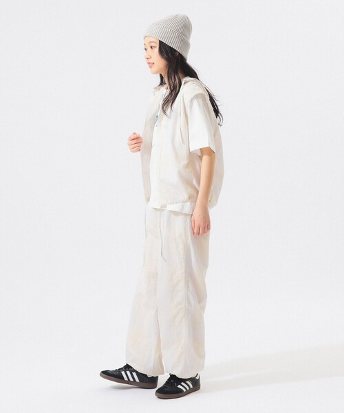 BEAMS BOY（ビームスボーイ）の「チェック ストライプ ヘムコード パンツ（その他パンツ・レディース・イエロー/ブルー・1/2）」の4枚目の写真