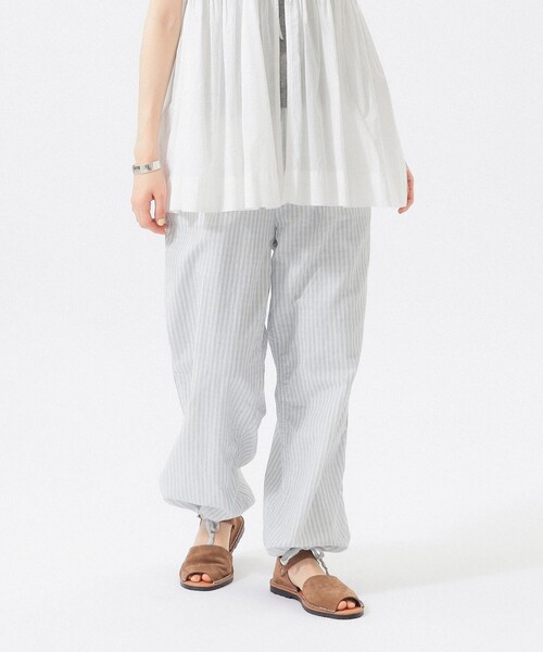 BEAMS BOY（ビームスボーイ）の「チェック ストライプ ヘムコード パンツ（その他パンツ・レディース・イエロー/ブルー・1/2）」の12枚目の写真