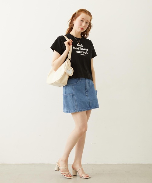 MILKFED.(ミルクフェド)の「COOPER LOGO FLOCK PRINT COMPACT S/S TEE(Tシャツ/カットソー・レディース・ブラック/ライトブルー/ホワイト・S/M)」の8枚目の写真