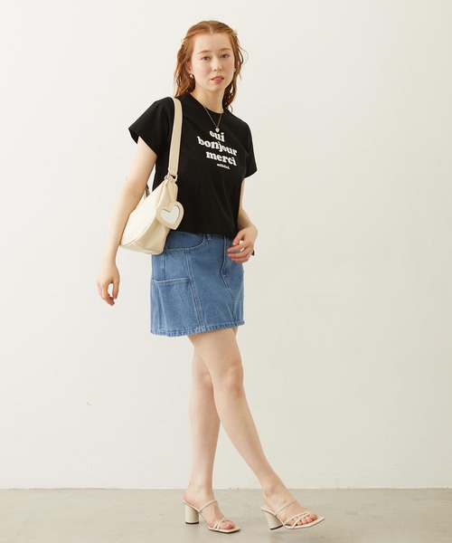MILKFED.(ミルクフェド)の「COOPER LOGO FLOCK PRINT COMPACT S/S TEE(Tシャツ/カットソー・レディース・ブラック/ライトブルー/ホワイト・S/M)」の9枚目の写真