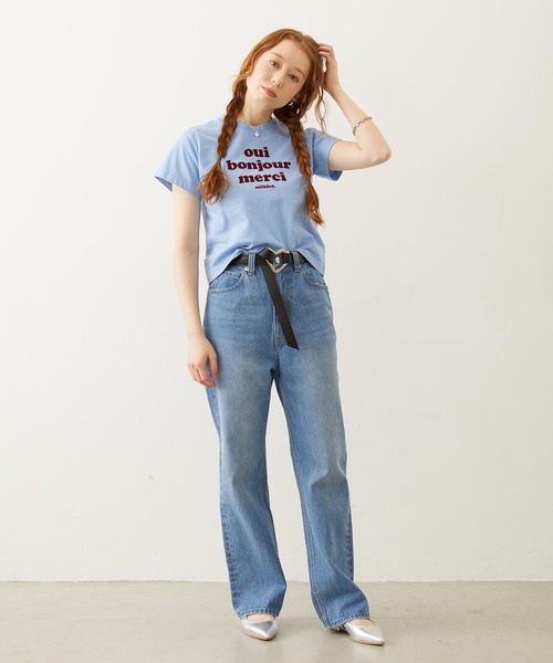 MILKFED.(ミルクフェド)の「COOPER LOGO FLOCK PRINT COMPACT S/S TEE(Tシャツ/カットソー・レディース・ブラック/ライトブルー/ホワイト・S/M)」の11枚目の写真