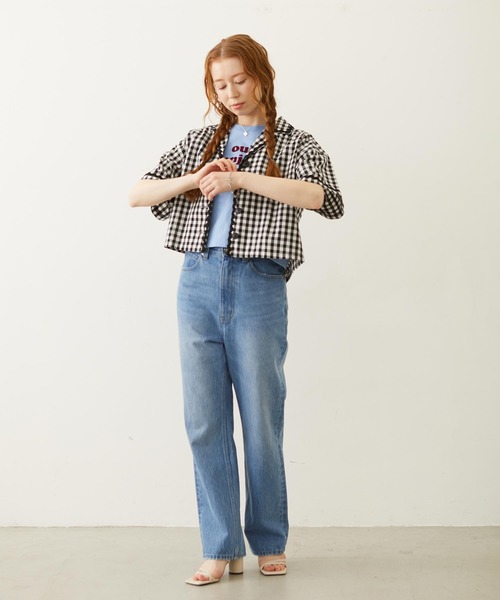 MILKFED.(ミルクフェド)の「COOPER LOGO FLOCK PRINT COMPACT S/S TEE(Tシャツ/カットソー・レディース・ブラック/ライトブルー/ホワイト・S/M)」の13枚目の写真