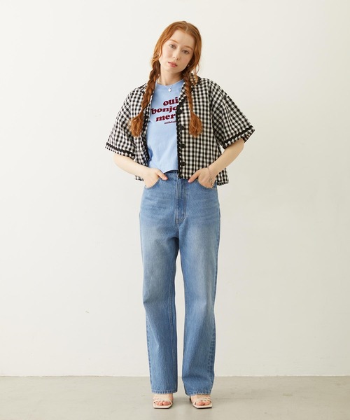 MILKFED.(ミルクフェド)の「COOPER LOGO FLOCK PRINT COMPACT S/S TEE(Tシャツ/カットソー・レディース・ブラック/ライトブルー/ホワイト・S/M)」の14枚目の写真