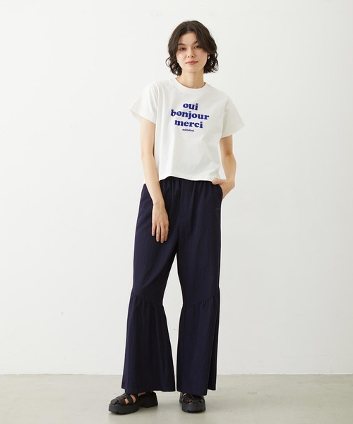 MILKFED.(ミルクフェド)の「COOPER LOGO FLOCK PRINT COMPACT S/S TEE(Tシャツ/カットソー・レディース・ブラック/ライトブルー/ホワイト・S/M)」の17枚目の写真