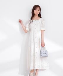 PROPORTION BODY DRESSING | 【加藤栞さん着用】フロントボタンレースワンピース / 1216140402(ワンピース)