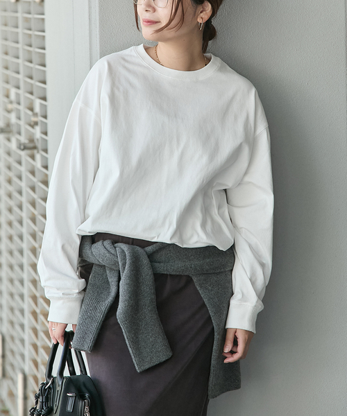 JOURNAL STANDARD(ジャーナルスタンダード)の「《WEB限定追加2》タックスウェットシャツ(Tシャツ/カットソー・レディース・ホワイト/ブラウン系その他/ブラック系その他/ウッド・FREE)」の2枚目の写真