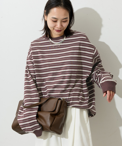 JOURNAL STANDARD(ジャーナルスタンダード)の「《WEB限定追加2》タックスウェットシャツ(Tシャツ/カットソー・レディース・ホワイト/ブラウン系その他/ブラック系その他/ウッド・FREE)」の4枚目の写真