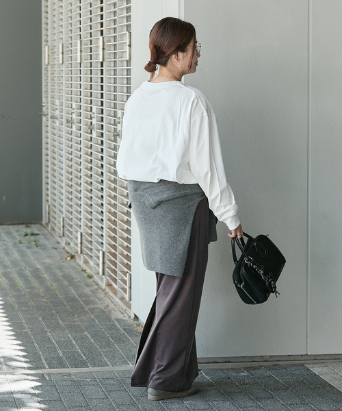 JOURNAL STANDARD(ジャーナルスタンダード)の「《WEB限定追加2》タックスウェットシャツ(Tシャツ/カットソー・レディース・ホワイト/ブラウン系その他/ブラック系その他/ウッド・FREE)」の10枚目の写真