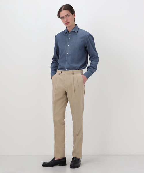 Maria Santangelo（マリアサンタンジェロ）の「【別注】Maria Santagelo コットンデニム ワンピースカラーシャツ（シャツ/ブラウス・メンズ・インディゴブルー・40）」の2枚目の写真