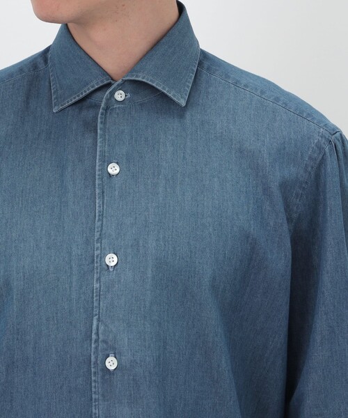 Maria Santangelo（マリアサンタンジェロ）の「【別注】Maria Santagelo コットンデニム ワンピースカラーシャツ（シャツ/ブラウス・メンズ・インディゴブルー・40）」の7枚目の写真