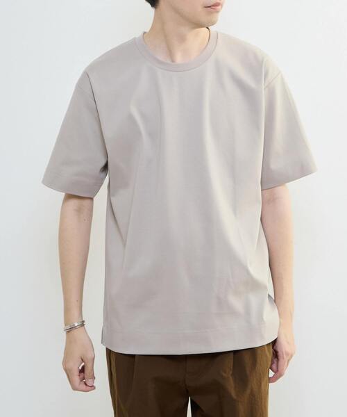 MEN'S MELROSE(メンズメルローズ)の「シルケットスムース スタンダード半袖Tシャツ | COOL TOUCH COTTON(Tシャツ/カットソー・メンズ・グレー/ブルーグレー/ベージュ/ホワイト・3/5/4)」の4枚目の写真