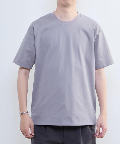 MEN'S MELROSE(メンズメルローズ)の「シルケットスムース スタンダード半袖Tシャツ | COOL TOUCH COTTON(Tシャツ/カットソー・メンズ・グレー/ブルーグレー/ベージュ/ホワイト・3/5/4)」の5枚目の写真