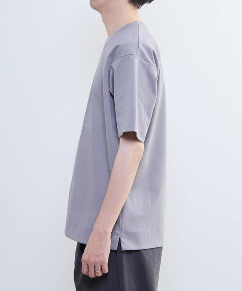 MEN'S MELROSE(メンズメルローズ)の「シルケットスムース スタンダード半袖Tシャツ | COOL TOUCH COTTON(Tシャツ/カットソー・メンズ・グレー/ブルーグレー/ベージュ/ホワイト・3/5/4)」の6枚目の写真