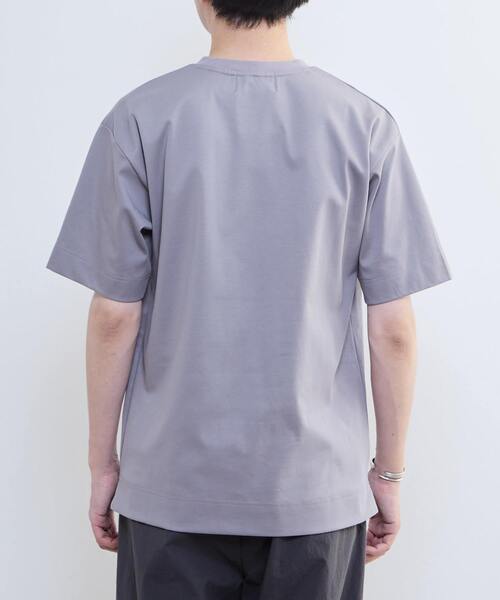 MEN'S MELROSE(メンズメルローズ)の「シルケットスムース スタンダード半袖Tシャツ | COOL TOUCH COTTON(Tシャツ/カットソー・メンズ・グレー/ブルーグレー/ベージュ/ホワイト・3/5/4)」の7枚目の写真