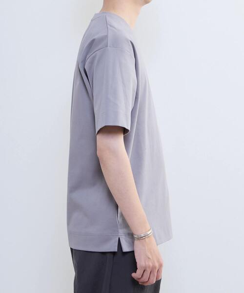 MEN'S MELROSE(メンズメルローズ)の「シルケットスムース スタンダード半袖Tシャツ | COOL TOUCH COTTON(Tシャツ/カットソー・メンズ・グレー/ブルーグレー/ベージュ/ホワイト・3/5/4)」の8枚目の写真