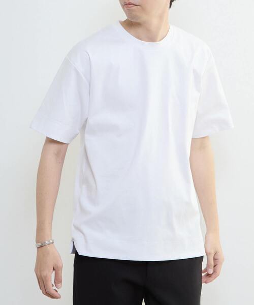 MEN'S MELROSE(メンズメルローズ)の「シルケットスムース スタンダード半袖Tシャツ | COOL TOUCH COTTON(Tシャツ/カットソー・メンズ・グレー/ブルーグレー/ベージュ/ホワイト・3/5/4)」の15枚目の写真