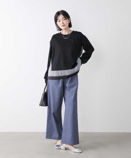 Bou Jeloud(ブージュルード)の「ストライプドッキングカットソー(Tシャツ/カットソー・レディース・ブラック/グレー/オフホワイト・FREE)」の11枚目の写真