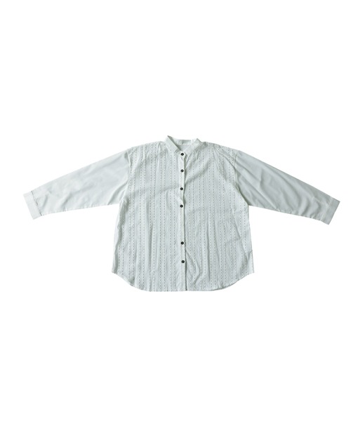antiqua(アンティカ)の「レース切替 コットン シアー シャツ(シャツ/ブラウス・レディース・ホワイト/ブラック・ONESIZE)」の11枚目の写真