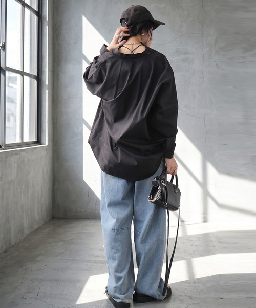 antiqua(アンティカ)の「レース切替 コットン シアー シャツ(シャツ/ブラウス・レディース・ホワイト/ブラック・ONESIZE)」の10枚目の写真