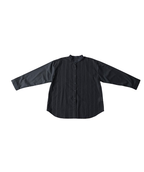 antiqua(アンティカ)の「レース切替 コットン シアー シャツ(シャツ/ブラウス・レディース・ホワイト/ブラック・ONESIZE)」の12枚目の写真