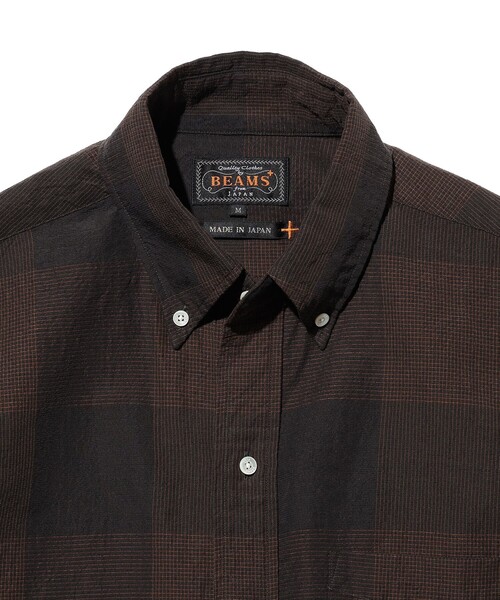 BEAMS PLUS(ビームスプラス)の「B.D. Classic-fit COTTON Linen Cord Check(シャツ/ブラウス・メンズ・ネイビー/ブラック・LARGE/MEDIUM/SMALL/X-LARGE)」の5枚目の写真