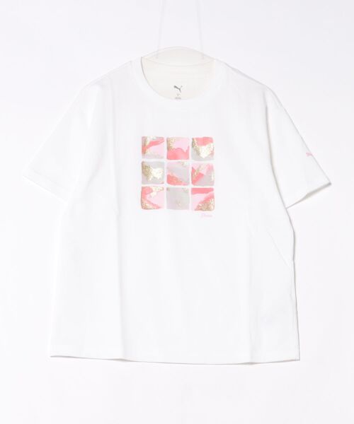 PUMA（プーマ）の「《PUMA》ESS ELEVATED MX SS Tシャ（Tシャツ/カットソー・レディース・ブラック/ホワイト・S/M/L/XL）」の2枚目の写真