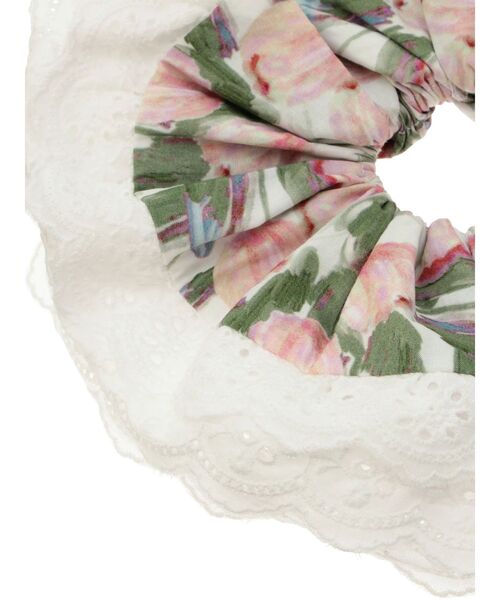 merry jenny（メリージェニー）の「flowerレースシュシュ（シュシュ・レディース・ブラック/オフホワイト・FREE）」の5枚目の写真