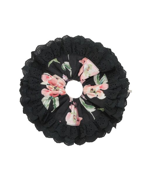 merry jenny（メリージェニー）の「flowerレースシュシュ（シュシュ・レディース・ブラック/オフホワイト・FREE）」の6枚目の写真