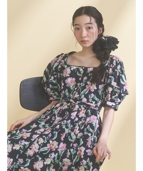 merry jenny（メリージェニー）の「flowerレースシュシュ（シュシュ・レディース・ブラック/オフホワイト・FREE）」の10枚目の写真