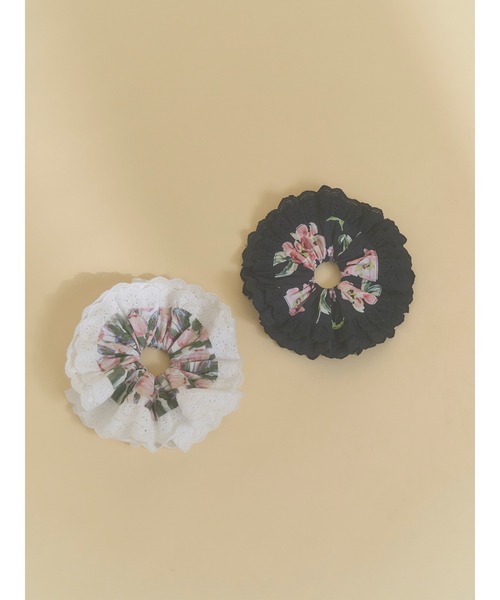 merry jenny（メリージェニー）の「flowerレースシュシュ（シュシュ・レディース・ブラック/オフホワイト・FREE）」の13枚目の写真