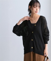 nissen | 綿１００％透かし編みオーバーサイズゆるカーディガン(カーディガン/ボレロ)