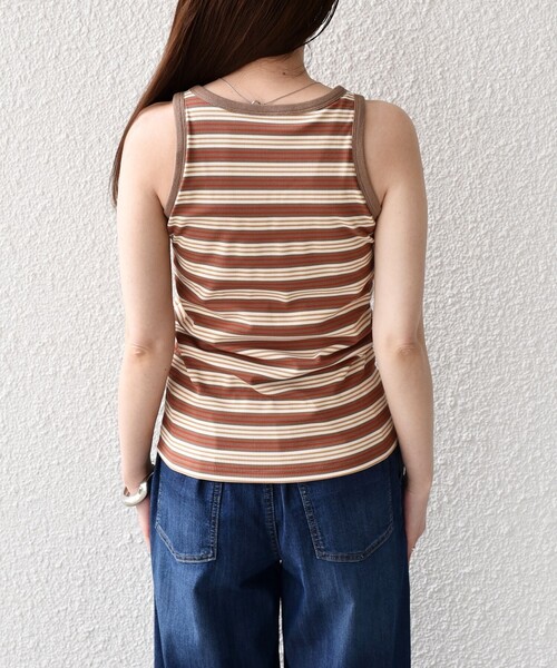 SHIPS Colors(シップス カラーズ)の「SHIPS Colors:〈手洗い可能〉ボーダー カップ タンクトップ◇(タンクトップ・レディース・オレンジ/ブラウン/ブラック・ONE SIZE)」の14枚目の写真