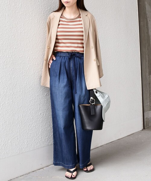 SHIPS Colors(シップス カラーズ)の「SHIPS Colors:〈手洗い可能〉ボーダー カップ タンクトップ◇(タンクトップ・レディース・オレンジ/ブラウン/ブラック・ONE SIZE)」の19枚目の写真