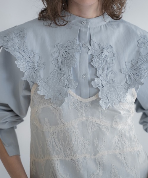 WILLFULLY（ウィルフリー）の「motif lace big collar SH（シャツ/ブラウス・レディース・ブラック/ホワイト/ブルー系その他・FREE）」の18枚目の写真
