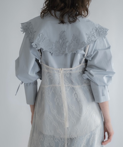 WILLFULLY（ウィルフリー）の「motif lace big collar SH（シャツ/ブラウス・レディース・ブラック/ホワイト/ブルー系その他・FREE）」の10枚目の写真