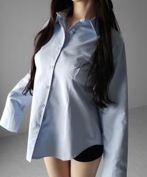 【 3color 】ウエストタックフレアレディシャツ / waist tuck flare lady shirts