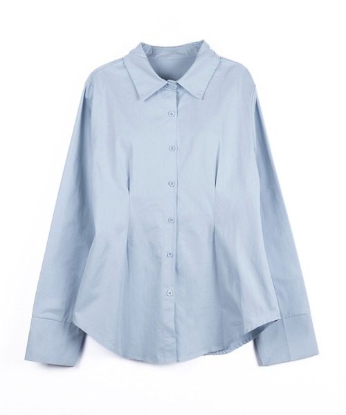 me+em select(ミームセレクト)の「【 3color 】ウエストタックフレアレディシャツ / waist tuck flare lady shirts(シャツ/ブラウス・レディース・ブルー/ブラック/ホワイト・FREE)」の7枚目の写真