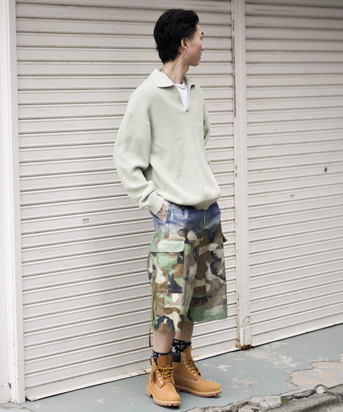 JOINT WORKS（ジョイントワークス）の「スリーブ パッチ スキッパーニット / Sleeve Patch Skipper Knit（ニット/セーター・メンズ・ピンク/グリーン・LARGE/MEDIUM）」の4枚目の写真