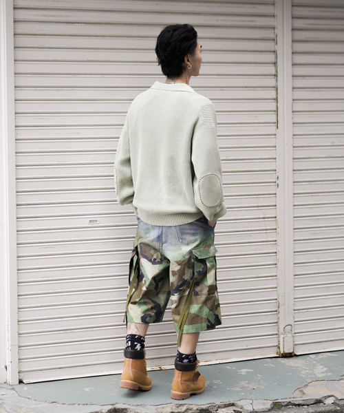 JOINT WORKS（ジョイントワークス）の「スリーブ パッチ スキッパーニット / Sleeve Patch Skipper Knit（ニット/セーター・メンズ・ピンク/グリーン・LARGE/MEDIUM）」の5枚目の写真