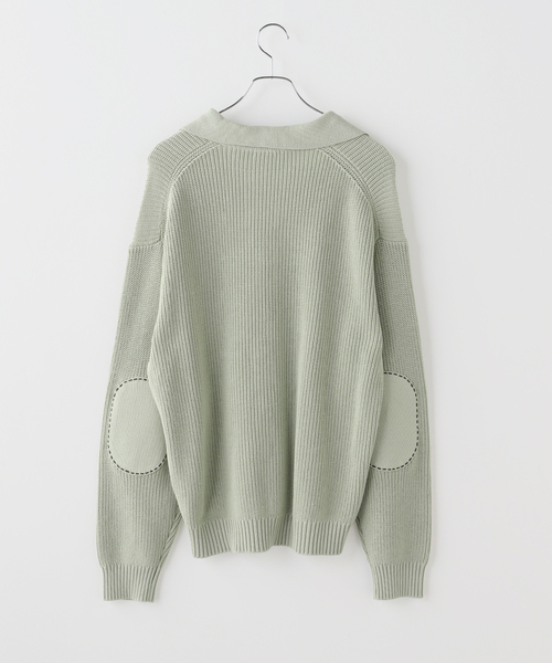 JOINT WORKS（ジョイントワークス）の「スリーブ パッチ スキッパーニット / Sleeve Patch Skipper Knit（ニット/セーター・メンズ・ピンク/グリーン・LARGE/MEDIUM）」の9枚目の写真