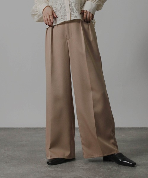 NYLAUS(ナイラス)の「【SG】ハイウエスト センタープレスワイドパンツ スラックス(スラックス・レディース・ブルーグレー/ブラック/モカ/チャコール/グレー/アイボリー・L/M)」の6枚目の写真