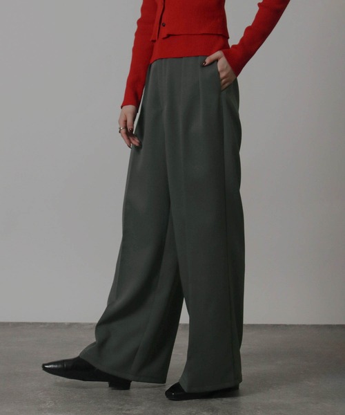 NYLAUS(ナイラス)の「【SG】ハイウエスト センタープレスワイドパンツ スラックス(スラックス・レディース・ブルーグレー/ブラック/モカ/チャコール/グレー/アイボリー・L/M)」の8枚目の写真