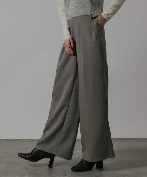NYLAUS(ナイラス)の「【SG】ハイウエスト センタープレスワイドパンツ スラックス(スラックス・レディース・ブルーグレー/ブラック/モカ/チャコール/グレー/アイボリー・L/M)」の18枚目の写真