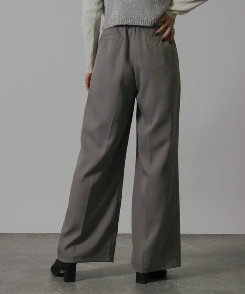 NYLAUS(ナイラス)の「【SG】ハイウエスト センタープレスワイドパンツ スラックス(スラックス・レディース・ブルーグレー/ブラック/モカ/チャコール/グレー/アイボリー・L/M)」の19枚目の写真