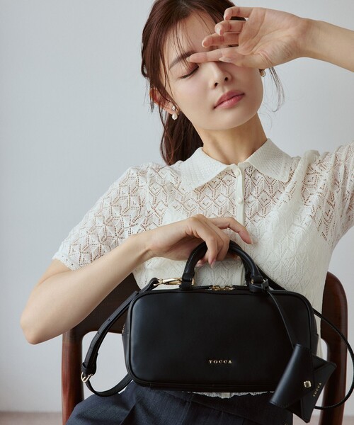 TOCCA(トッカ)の「CLAVIER LEATHER BOSTON BAG ボストンバッグ(ボストンバッグ・レディース・ベージュ系/レッド系/ブラック系・F)」の6枚目の写真