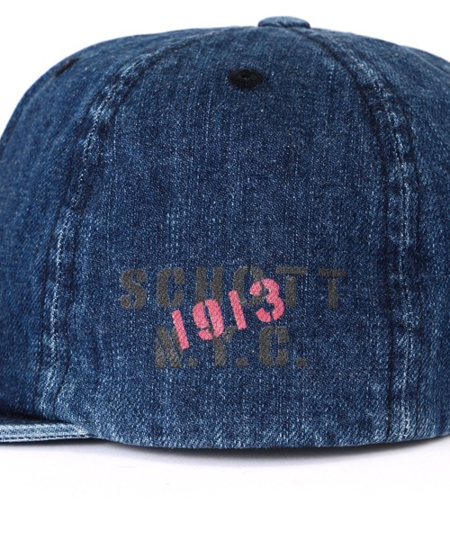 schott（ショット）の「Schott/ショット/DENIM 6P CAP/デニム シックスパネル キャップ（キャップ・メンズ・ネイビー/ブラック・F）」の4枚目の写真
